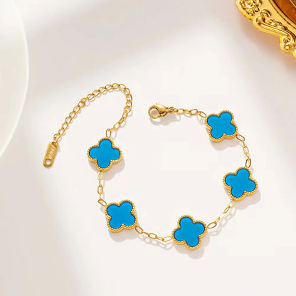 Hot Trendy Luxury Five Leaf Flower bracelet